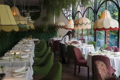 Comedor del restaurante Amazónicos, en Madrid.