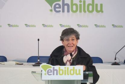 Laura Mintegi, durante el acto de EH Bildu celebrado en Bilbao.
