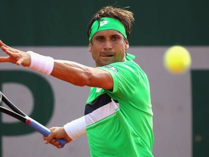 David Ferrer, durante un partido en Roland Garros.