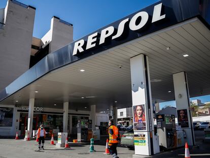 Una gasolinera de Repsol, en Madrid.