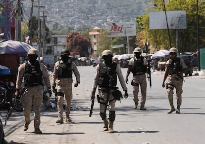 Police patrol the streets of Port-au-Prince, on Friday, March 8, 2024.

