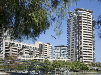 Properties in Barcelona’s Diagonal Mar neighborhood.