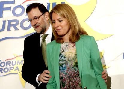 El presidente del PP, Mariano Rajoy y la del PP vasco, Arantza Quiroga