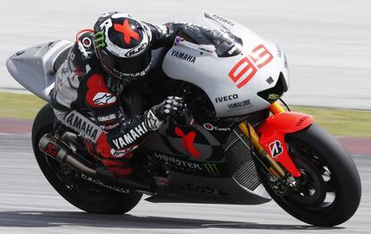 Jorge Lorenzo , con su Yamaha.