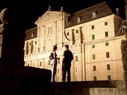 Fachada oeste del monasterio de San Lorenzo de El Escorial, iluminada con el nuevo sistema.