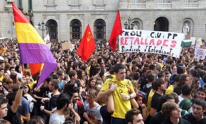 Manifestación de estudiantes en Barcelona.