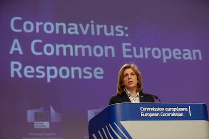 La comisaria de Salud de la Unión Europea, Stella Kyriakides, este miércoles.