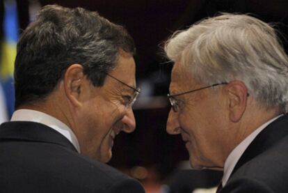 Mario Draghi acudió el pasado día 19 a la ceremonia de despedida de Jean-Claude Trichet en Fráncfort.
