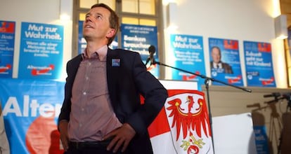 Bernd Lucke, l&iacute;der de Alternativa por Alemania, el pasado septiembre durante las elecciones en Brandeburgo. 