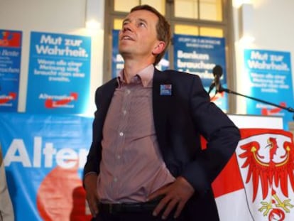 Bernd Lucke, l&iacute;der de Alternativa por Alemania, el pasado septiembre durante las elecciones en Brandeburgo. 