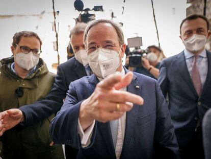 El líder de la CDU, Armin Laschet, en su llegada este martes al Bundestag.