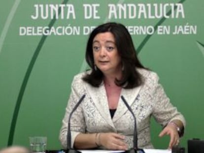 La consejera de la Presidencia de la Junta de Andalucía, Mar Moreno, ayer en Jaén. 
