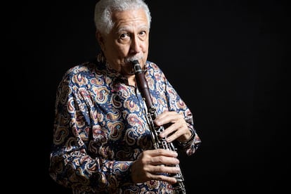 El músico Paquito d'Rivera en el Auditorio de Barcelona.