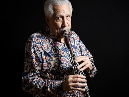 El músico Paquito d'Rivera en el Auditorio de Barcelona.