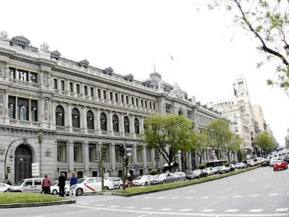 Vista de la fachada del Banco de Espa&ntilde;a.