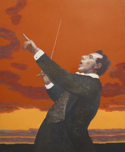 'Director de orquesta III', de 2012. Alcorlo, un artista figurativo, destaca por su virtuosismo del dibujo.