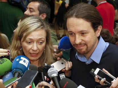 Victoria Rosell y Pablo Iglesias.