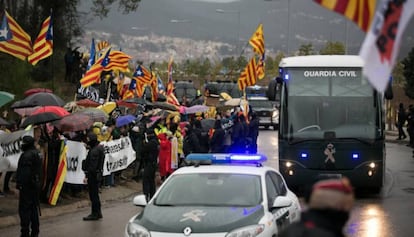 Protesta contra el traslado de los presos a Madrid por el inicio del juicio.