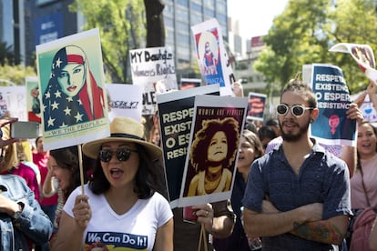 Manifestación ante la embajada de los Estados Unidos en la ciudad de México. 