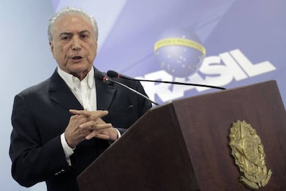 Temer, durante su intervenci&oacute;n. 