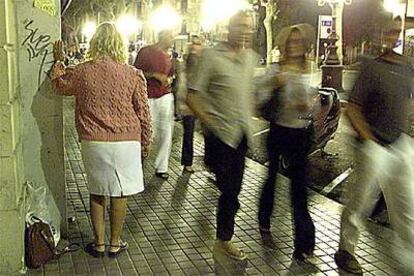 Prostitución en Las Ramblas de Barcelona.