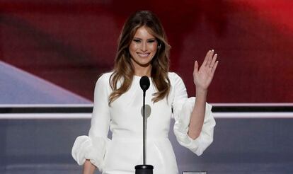 Melania Trumpdurante su discurso en la convención republicana