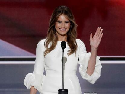 Melania Trumpdurante su discurso en la convención republicana