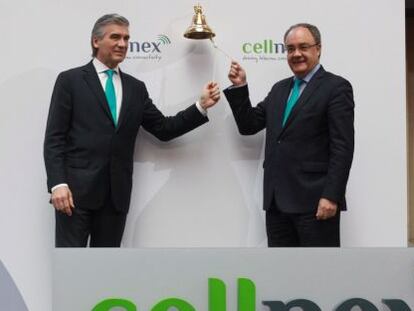 Los directivos de Cellnex durante la salida a Bolsa de la compa&ntilde;&iacute;a