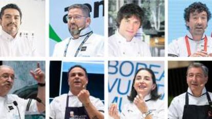 Roberto Ruiz, Dani García, Jordi Cruz, Eneko Atxa, Pedro Subijana, Ángel León, Elena Arzak y Joan Roca.