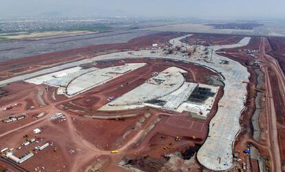 Vista aérea del nuevo aeropuerto en Texcoco.