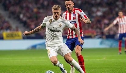 Momento del partido entre Atlético de Madrid y Real Madrid correspondiente a la séptima jornada de LaLiga.