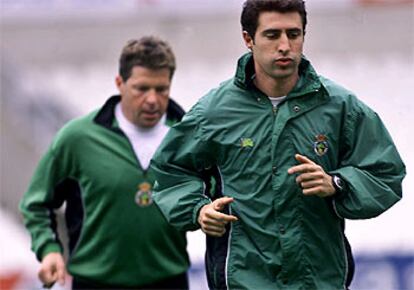 Chuchi Cos y Dimitri Piterman, durante un entrenamiento del Racing.