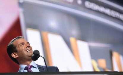 Donald Trump Junior, durante la convención republicana en Ohio el pasado 19 de junio.