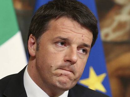 El exprimer ministro italiano Mario Renzi, durante una rueda de prensa, el pasado marzo en Roma.