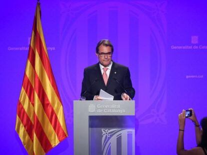 Artur Mas en rueda de prensa en el balance del curso político el 5 de agosto.