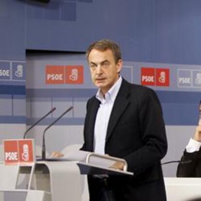 El secretario general del PSOE y presidente del Gobierno, José Luis Rodríguez Zapatero, durante su intervención en la reunión del Comité Federal de los socialistas