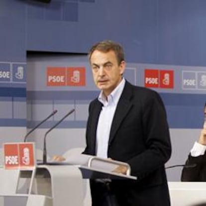 El secretario general del PSOE y presidente del Gobierno, José Luis Rodríguez Zapatero, durante su intervención en la reunión del Comité Federal de los socialistas