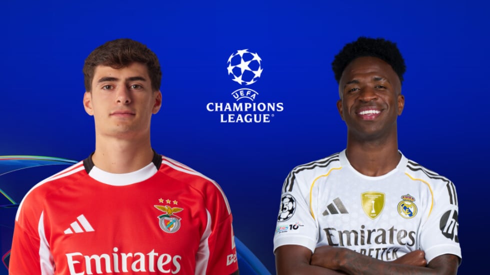 Imagen promocional del partido de la jornada 8 de Champions entre Benfica y Real Madrid.
