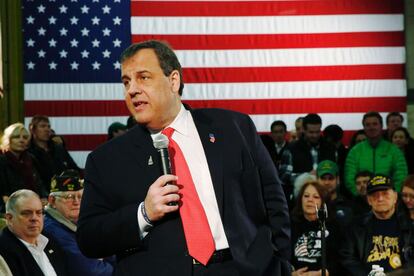 Chris Christie el pasado lunes en New Hampshire.