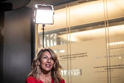 Yolanda Díaz, durante la entrevista el viernes en EL PAÍS. 