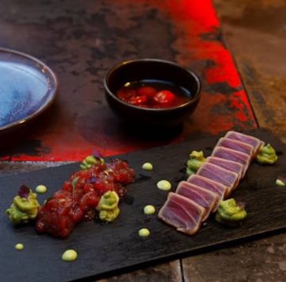 Tartar de atún con tataki