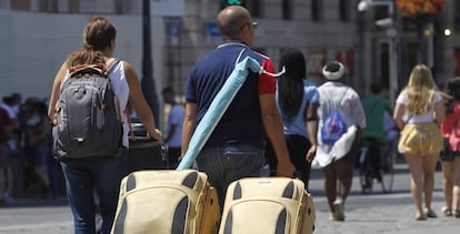 Grupo de turistas en Madrid el pasado verano.