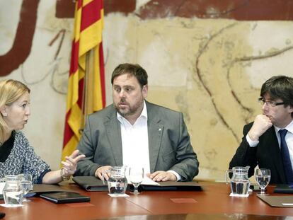 Neus Munté, Oriol Junqueras i Carles Puigdemont.