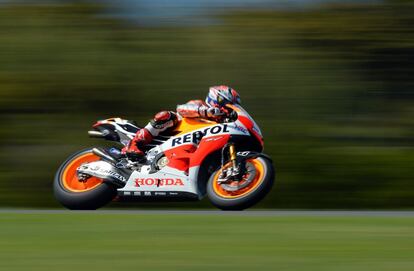 Marc Marquez durante los entrenamientos en Phillip Island.