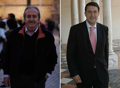 José Antonio Amate (a la izquierda) y Rafael Blanco, candidatos del PSOE por Almería y Córdoba.