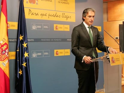 El ministro de Fomento, Íñigo de la Serna, hoy en Madrid.