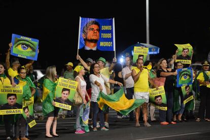 Manifestantes em março, em Brasília.