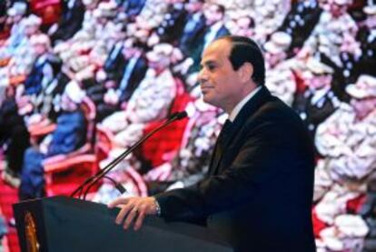 El presidente egipcio, Abdelfatá al Sisi, en un acto el 1 de febrero.