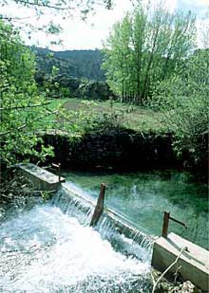 Pequeña represa en río Mesa.