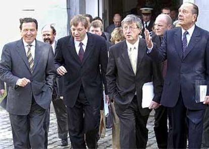 Los cuatro mandatarios, a la salida de la 'minicumbre' que han celebrado en Bruselas.